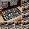 Uni Personalized Cow Farmhouse Plaid Doormat (12 Cattle Breeds)