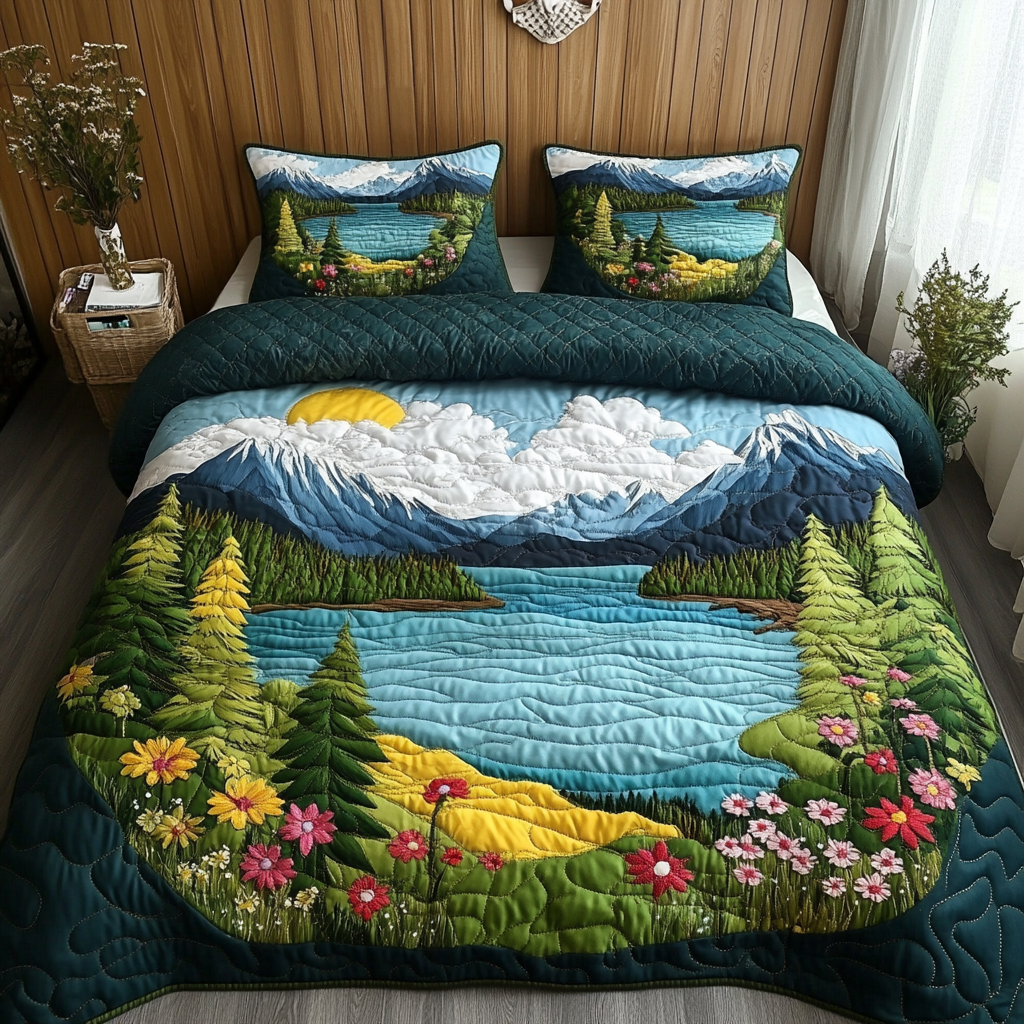 Forest 3-Piece Quilted Bedding Set NCU0VT158