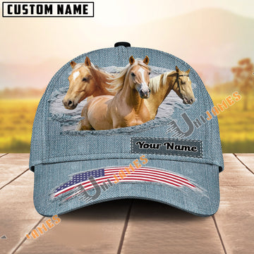 Unijames Palomino USA Flag Jeans Pattern Personalized Name Cap