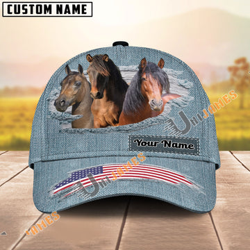 Unijames Morgan USA Flag Jeans Pattern Personalized Name Cap