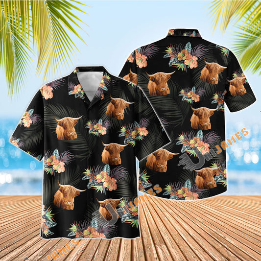UniJames Highland Black Aloha Hawaiian Shirt