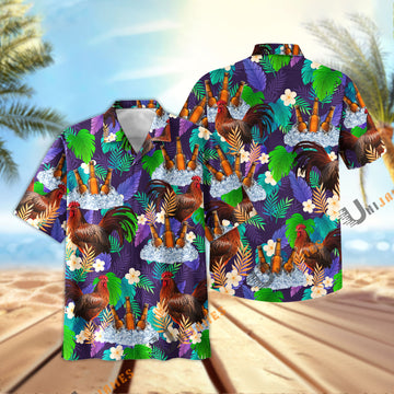 UniJames Chicken Beer Summer Time Hawaiian Shirt