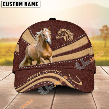 Unijames Palomino Brown Leather Dot Pattern Personalized Name Cap