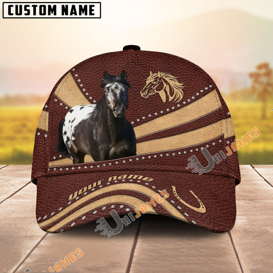 Unijames Appaloosa Brown Leather Dot Pattern Personalized Name Cap