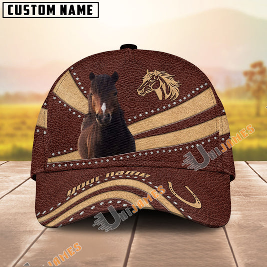 Unijames Hackney Brown Leather Dot Pattern Personalized Name Cap