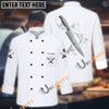 Unijames Water Knife Multicolor Option Custom Name Long Sleeve Chef Jacket (4 Colors)