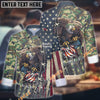 Unijames Eagle Camo Flag Multicolor Option Custom Name Long Sleeve Chef Jacket (4 Colors)