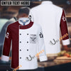 Unijames Basic Line Multicolor Option Custom Name Long Sleeve Chef Jacket (4 Colors)