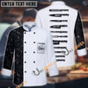 Unijames Kitchen Knife Multicolor Option Custom Name Long Sleeve Chef Jacket (4 Colors)