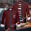 Unijames Center Line Multicolor Option Custom Name Long Sleeve Chef Jacket (4 Colors)