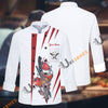 Unijames Color Spike Pattern Multicolor Option Custom Name Long Sleeve Chef Jacket (4 Colors)
