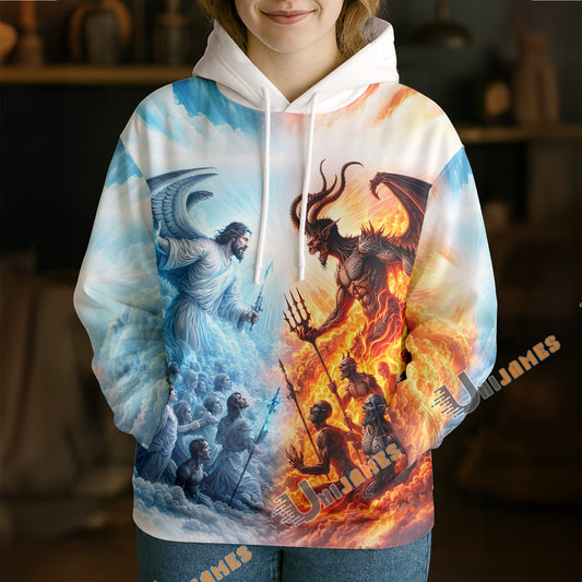Unijames God Battle With Satan 3D Hoodie