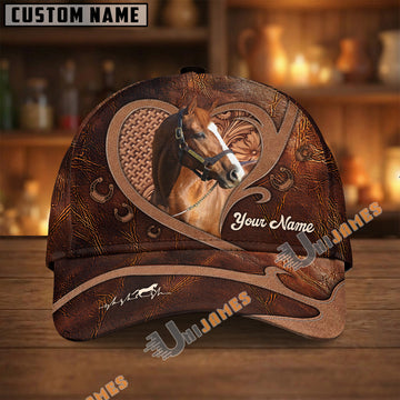 Unijames Thoroughbred Dark Brown Heart Craving Personalized Name Cap