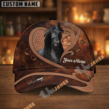 Unijames Friesian Dark Brown Heart Craving Personalized Name Cap