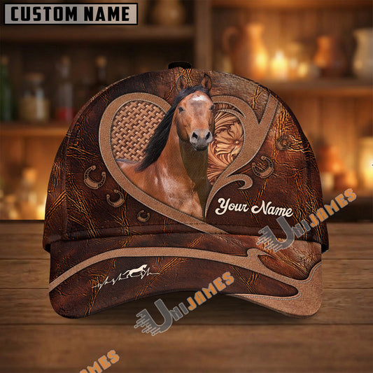Unijames American Quarter Dark Brown Heart Craving Personalized Name Cap