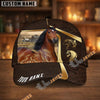 Unijames Personalized Horse Dark Brown Carving Gold Line Pattern Cap (9 Breeds)
