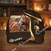 Unijames Personalized Horse Dark Brown Carving Gold Line Pattern Cap (9 Breeds)