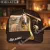 Unijames Personalized Horse Dark Brown Carving Gold Line Pattern Cap (9 Breeds)