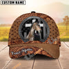 Unijames Personalized Horse Portrait with Horseshoe Frame Western Tooled Leather Pattern Cap (9 Breeds)