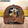 Unijames Personalized Horse Portrait with Horseshoe Frame Western Tooled Leather Pattern Cap (9 Breeds)