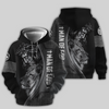 Uni Jesus Lion Faith Over Fear Black Grey 3D Hoodie