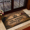 Uni Rustic Wood Barn & Windmill Entryway Custom Name And Year Cow Welcome Doormat (10 Breeds)