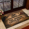 Uni Rustic Wood Barn & Windmill Entryway Custom Name And Year Cow Welcome Doormat (10 Breeds)