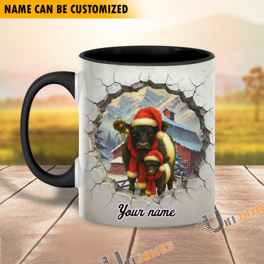 Uni Personalized Name Christmas Farmyard Mug (14 Cattle Breeds)
