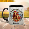 Uni Personalized Name Christmas Farmyard Mug (14 Cattle Breeds)