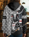 Uni Personalized American Flag Ranch Pattern Name & Farm Name Cattle Hoodie