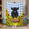Uni Sunflower Baby Cow Personalized Farm Blanket (10 Cattle Breeds)