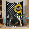 Uni Personalized Sunflowers & Cattle USA Flag Farm Blanket (10 Cattle Breeds)
