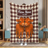 Uni Personalized Adorable Twin Cows Cozy Blanket (10 Cattle Breeds)