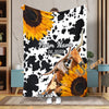 Uni Personalized Sunflowers & Cattle – Personalized Farmhouse Blanket (10 Cattle Breeds)