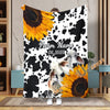 Uni Personalized Sunflowers & Cattle – Personalized Farmhouse Blanket (10 Cattle Breeds)
