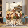 Uni Cow Country Herd Farm Personalized Blanket (10 Cattle Breeds)