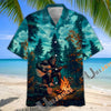 Unijames Bigfoot Playing Guitar Campfire Hawaiian Shirt