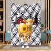 UniJames Personalized Farmhouse Plaid Cow Blanket (12 Cattle Breeds)