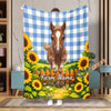 Uni Sunflower Baby Cow Personalized Farm Blanket (10 Cattle Breeds)
