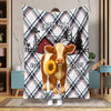 UniJames Personalized Farmhouse Plaid Cow Blanket (12 Cattle Breeds)