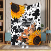 Uni Personalized Sunflowers & Cattle – Personalized Farmhouse Blanket (10 Cattle Breeds)