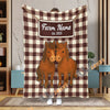 Uni Personalized Adorable Twin Cows Cozy Blanket (10 Cattle Breeds)