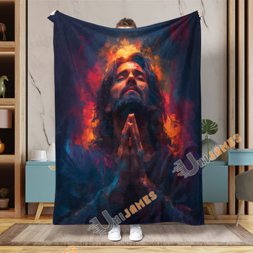 Unijames Flame of Faith Jesus Throw Blanket