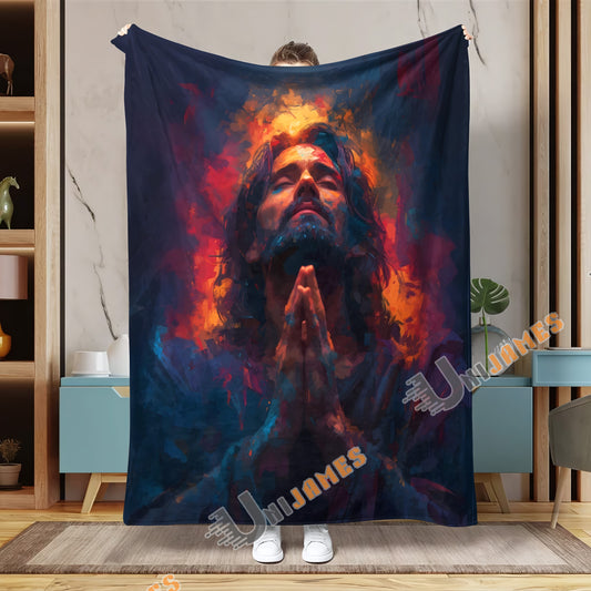 Unijames Flame of Faith Jesus Throw Blanket