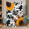 Uni Personalized Sunflowers & Cattle – Personalized Farmhouse Blanket (10 Cattle Breeds)