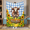 Uni Sunflower Baby Cow Personalized Farm Blanket (10 Cattle Breeds)