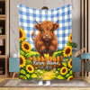 Uni Sunflower Baby Cow Personalized Farm Blanket (10 Cattle Breeds)