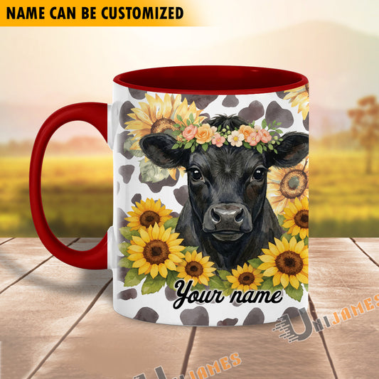 Uni Personalized Blooming Herd Custom Cow & Sunflower Mug