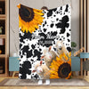 Uni Personalized Sunflowers & Cattle – Personalized Farmhouse Blanket (10 Cattle Breeds)