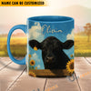 Uni Black Angus Peace Farm Personalized Name Two Tone Mug (10 Cattle Breeds)